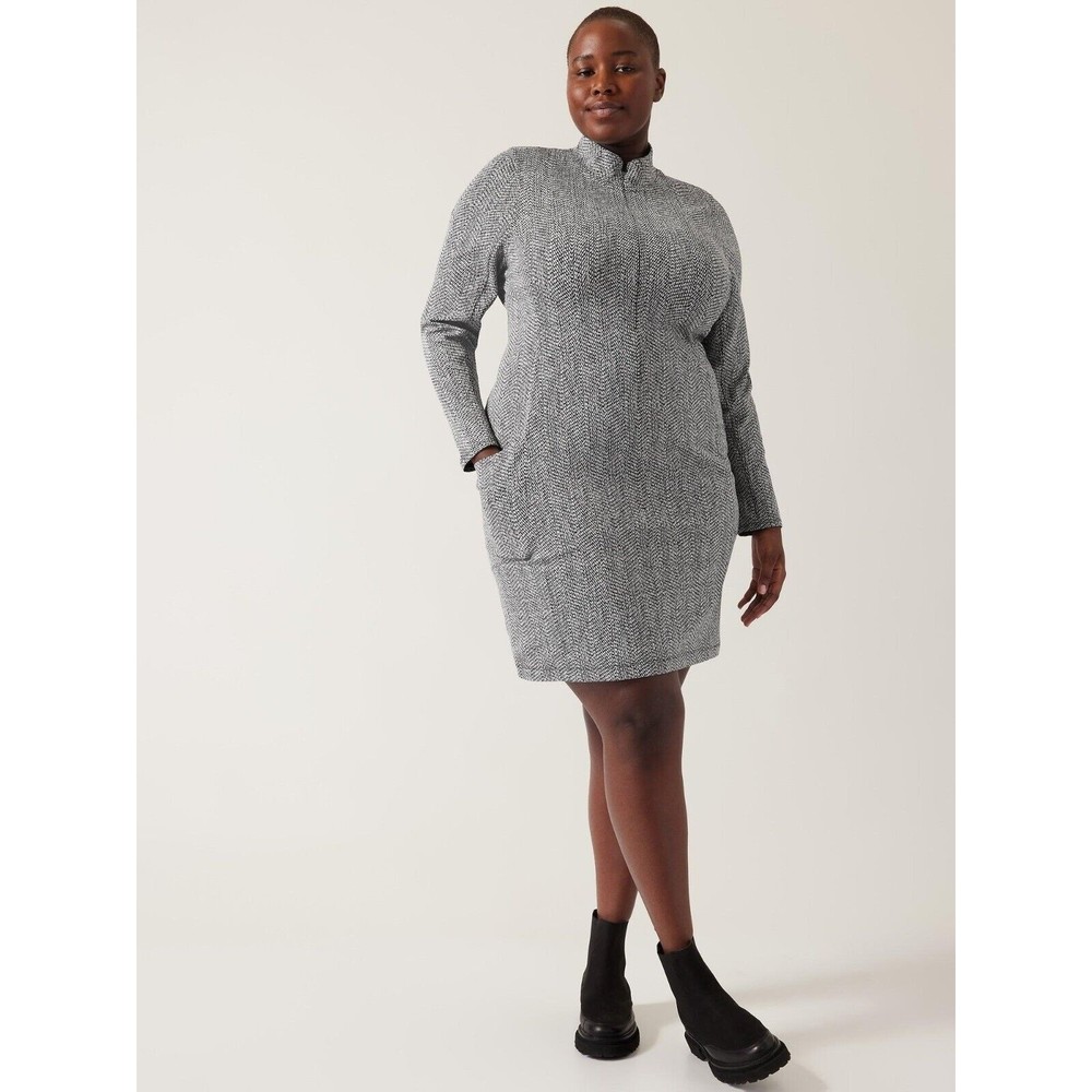 Athleta Grey Long Sleeve Knit Dress
